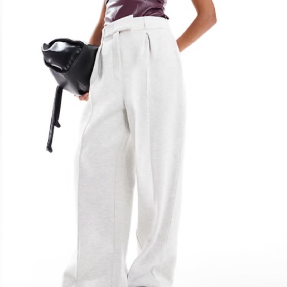 ASOS White Wide-Leg Track Pants